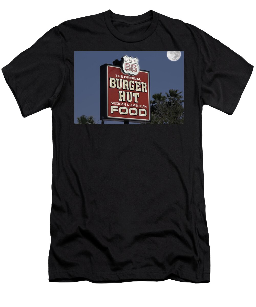 Old West T-Shirt featuring the photograph The Burger Hut at Night by Colleen Cornelius