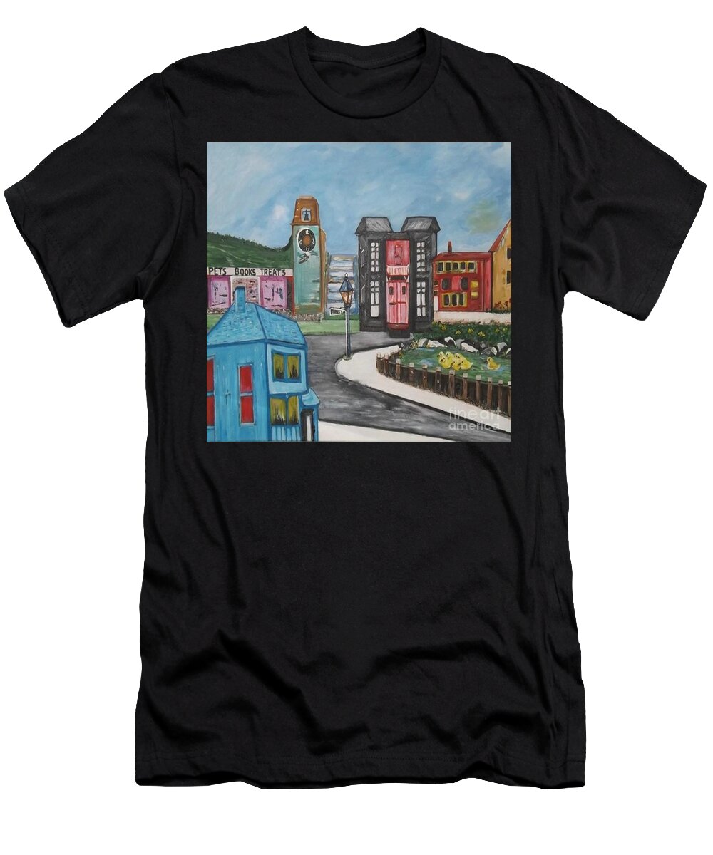 Acrylic T-Shirt featuring the painting The Clock Tower by Denise Morgan