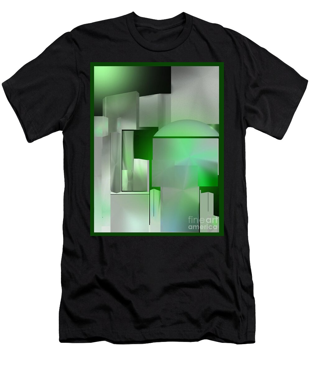 Abstract T-Shirt featuring the digital art The Emerald City by John Krakora