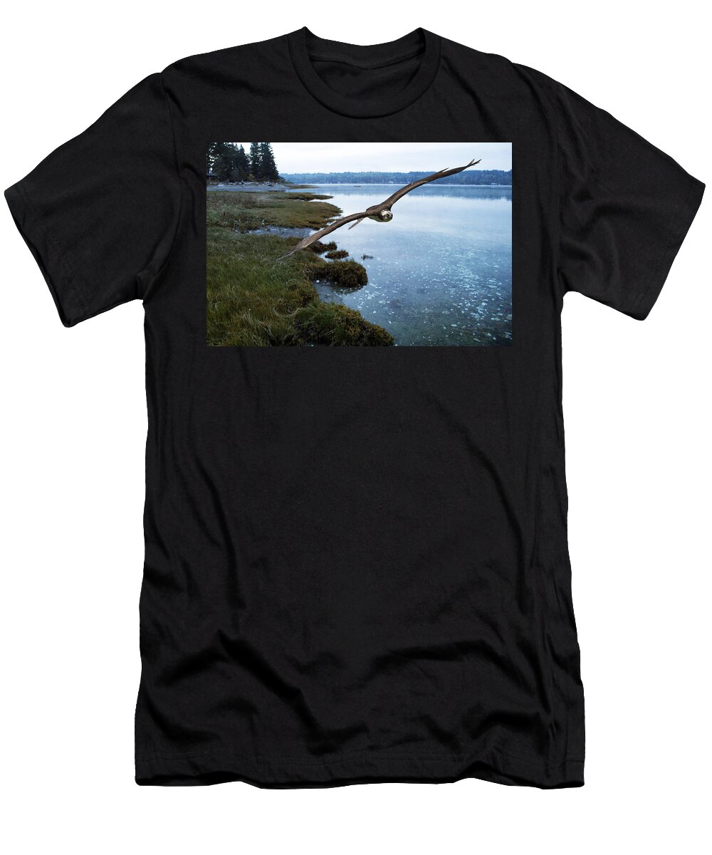 Osprey T-Shirt featuring the photograph The Flight of the Osprey No. 2 by Belinda Greb
