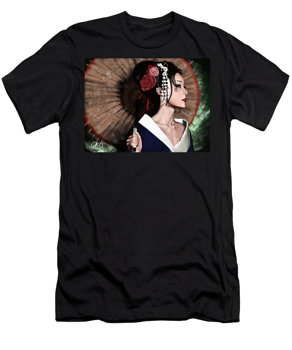  T-Shirt featuring the painting The Geisha by Pete Tapang