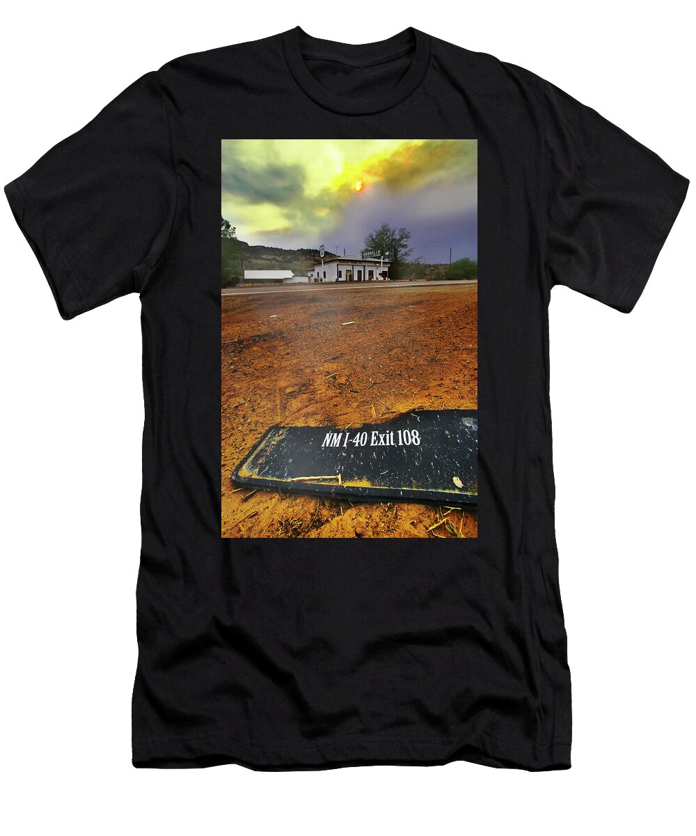 Route 66 T-Shirt featuring the photograph The Ghost of Interstate 40 by Micah Offman