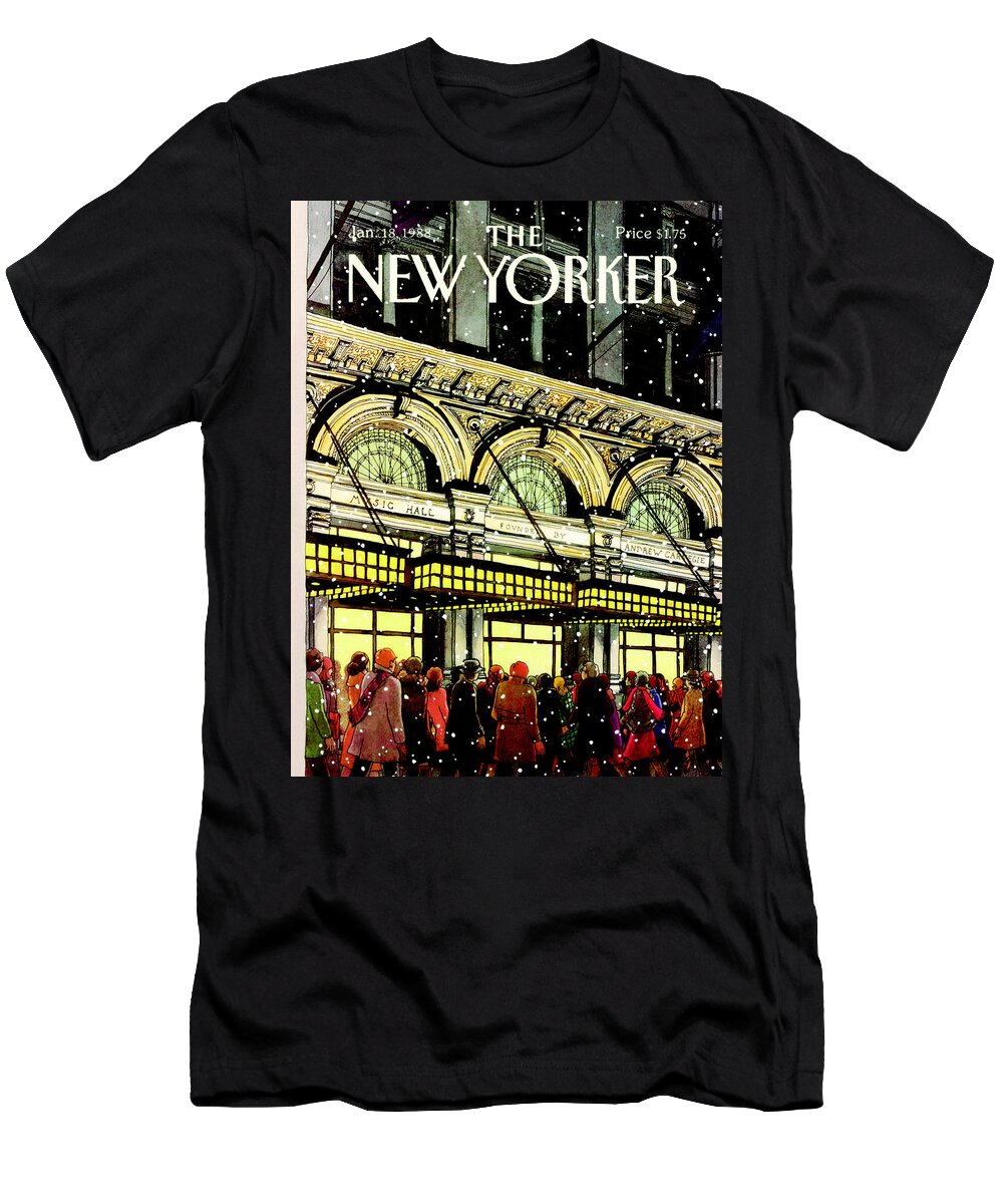 Urban T-Shirt featuring the painting The New Yorker Cover - January 18th, 1988 by Roxie Munro