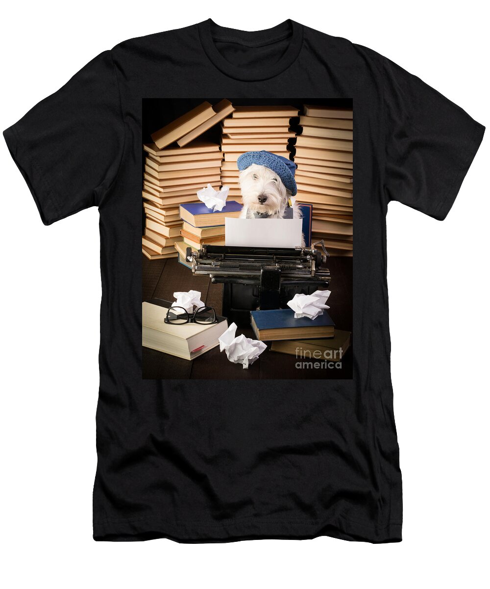 Writer T-Shirt featuring the photograph The Novelist by Edward Fielding