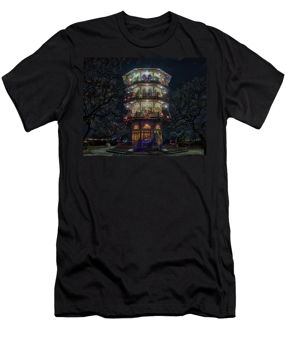 Baltimore T-Shirt featuring the photograph The Pagoda at Christmas by Mark Dodd