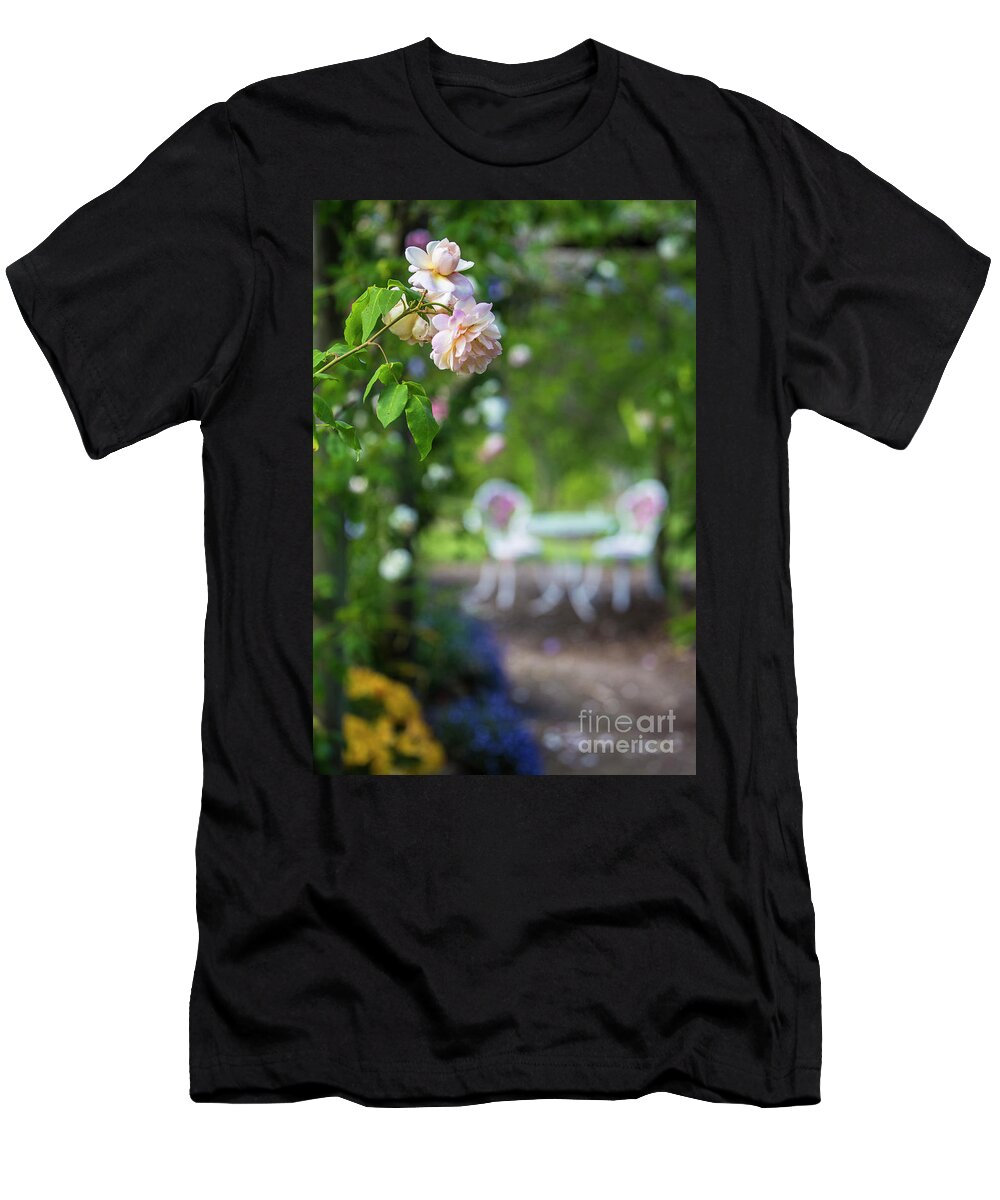 Pink Rose T-Shirt featuring the photograph The pink rose by Sheila Smart Fine Art Photography
