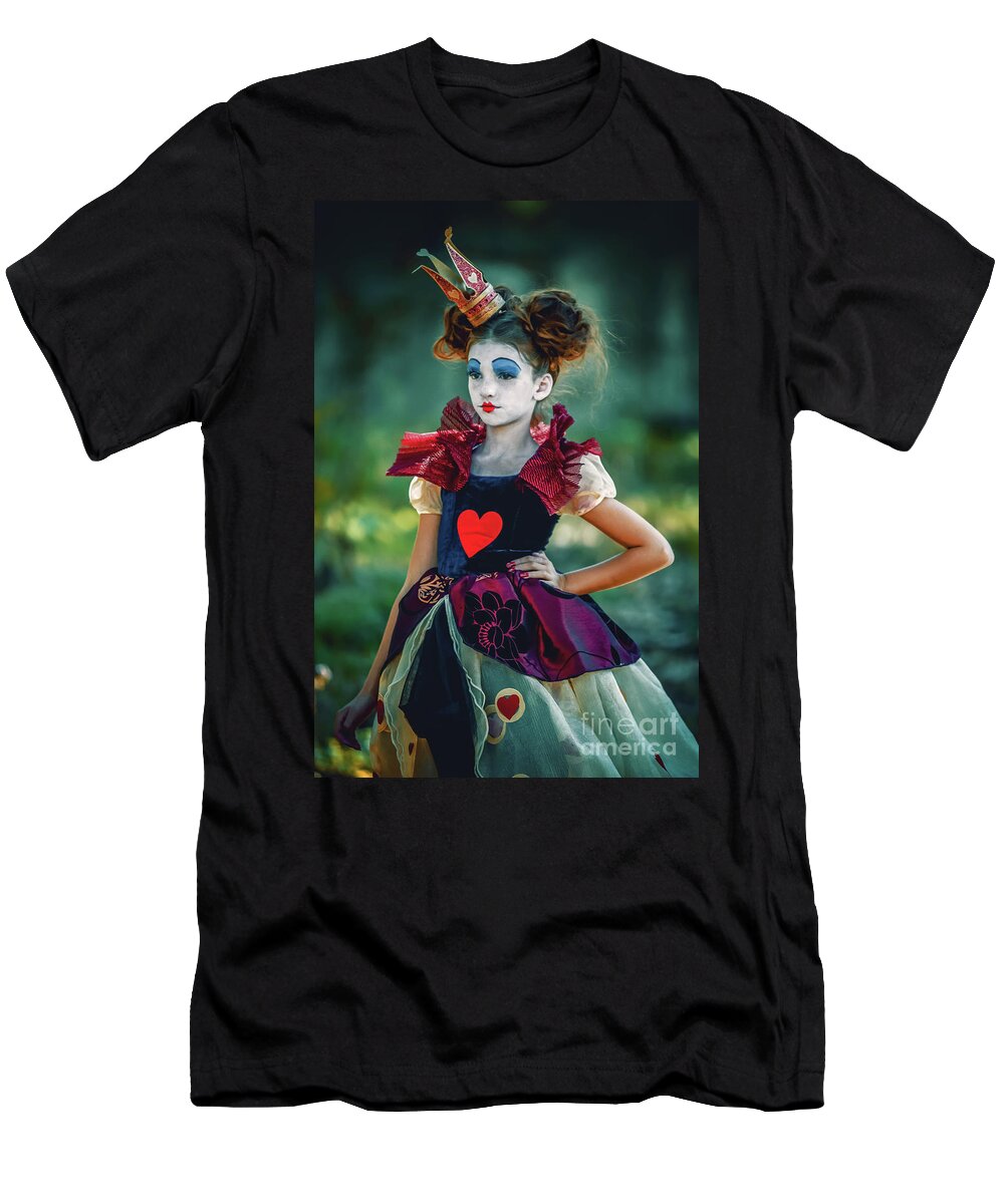 Art T-Shirt featuring the photograph The Queen of Hearts Alice in Wonderland by Dimitar Hristov