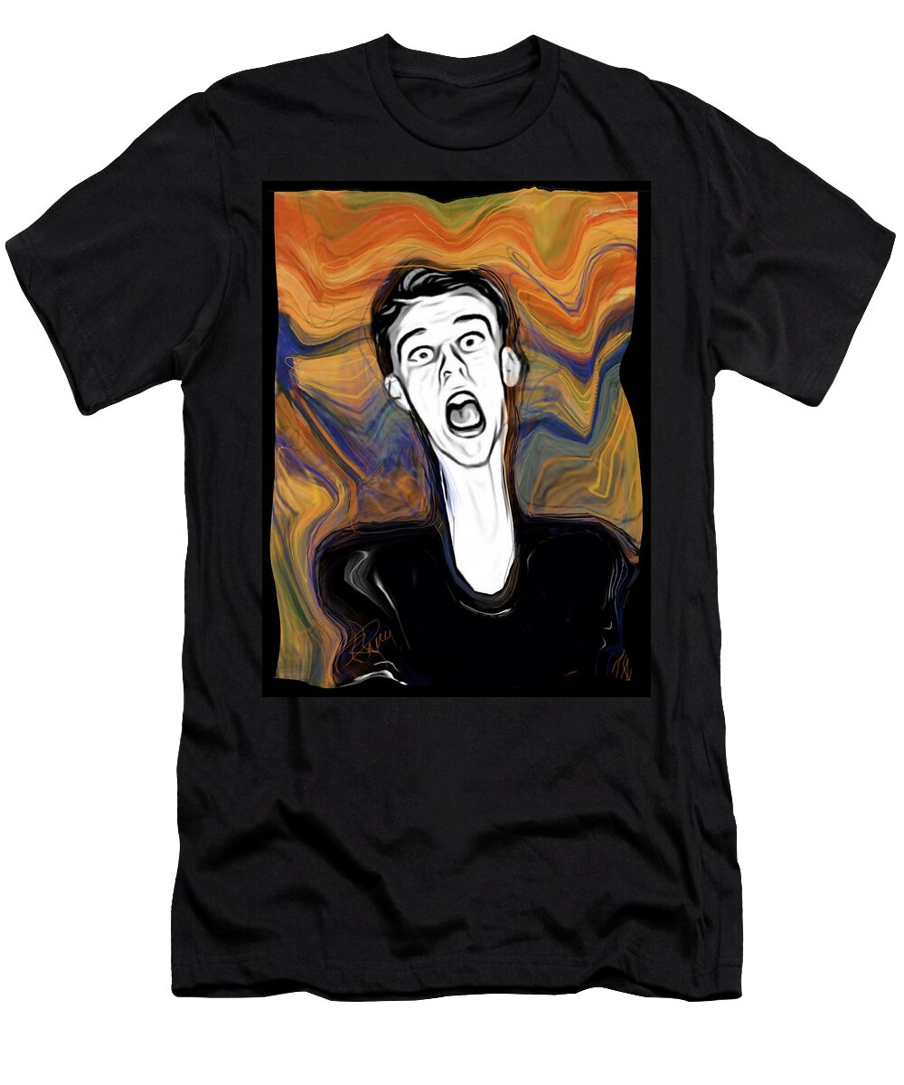 The Scream T-Shirt featuring the digital art The Scream by Russell Pierce