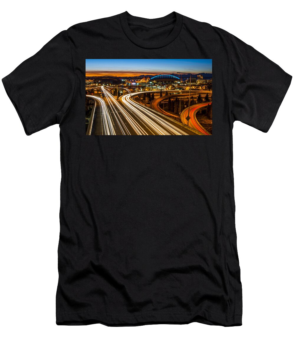 American T-Shirt featuring the photograph The Start of I-90 by Pelo Blanco Photo