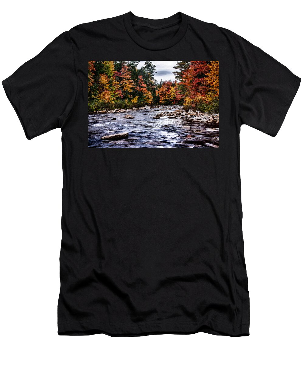 #jefffolger #vistaphotography T-Shirt featuring the photograph The Swiftriver through the fall colors by Jeff Folger