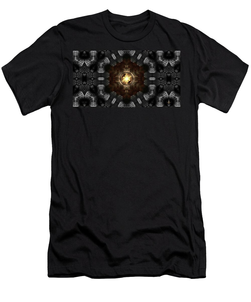 Geometry T-Shirt featuring the digital art The Trialyn Core by Rolando Burbon