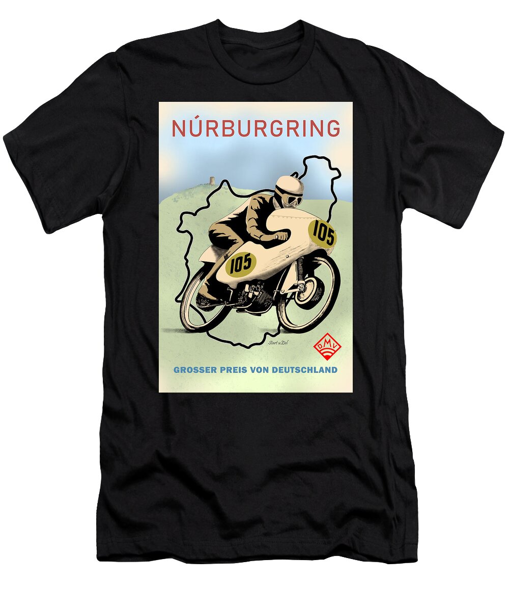 Motorcycle T-Shirt featuring the photograph The Vintage Nurburgring Race by Mark Rogan