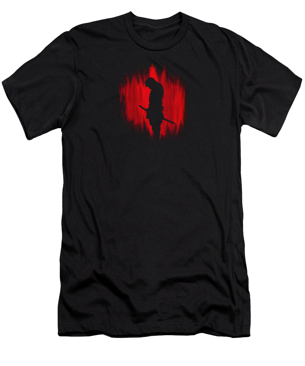 Ninja T-Shirt featuring the digital art The way of the samurai warrior by Philipp Rietz