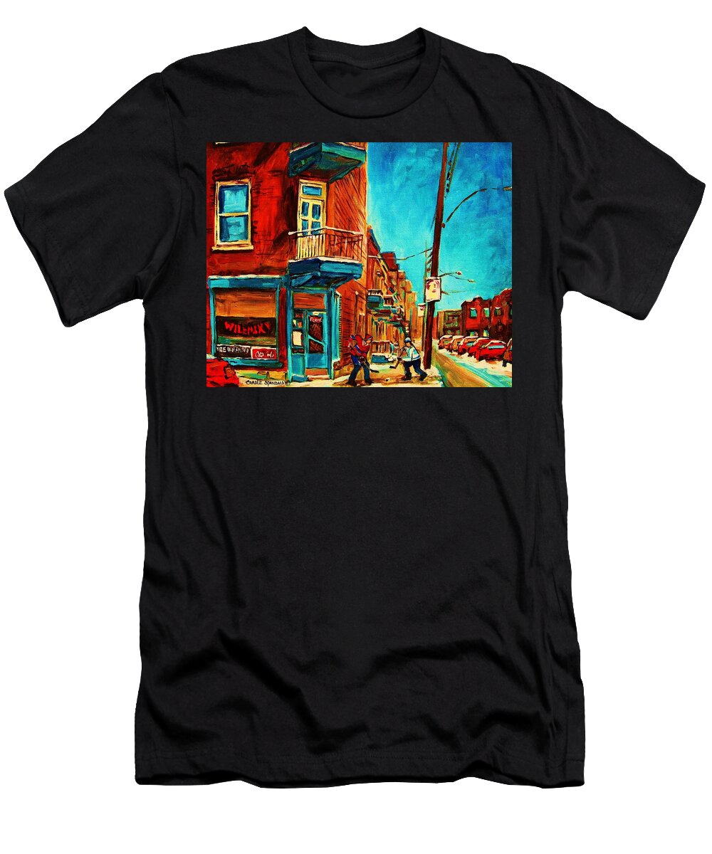 Montreal T-Shirt featuring the painting The Wilensky Doorway by Carole Spandau
