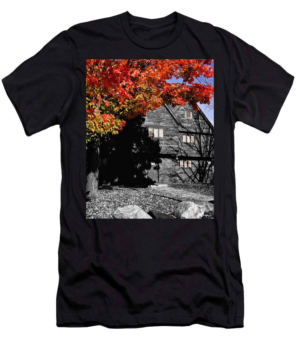 Salem T-Shirt featuring the photograph The Witch house in autumn by Jeff Folger