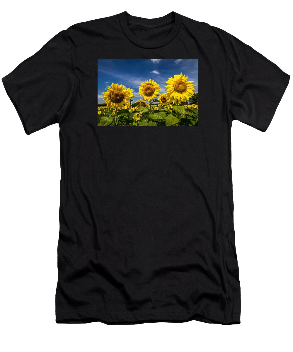 Blue Sky T-Shirt featuring the photograph Three Suns by Ron Pate