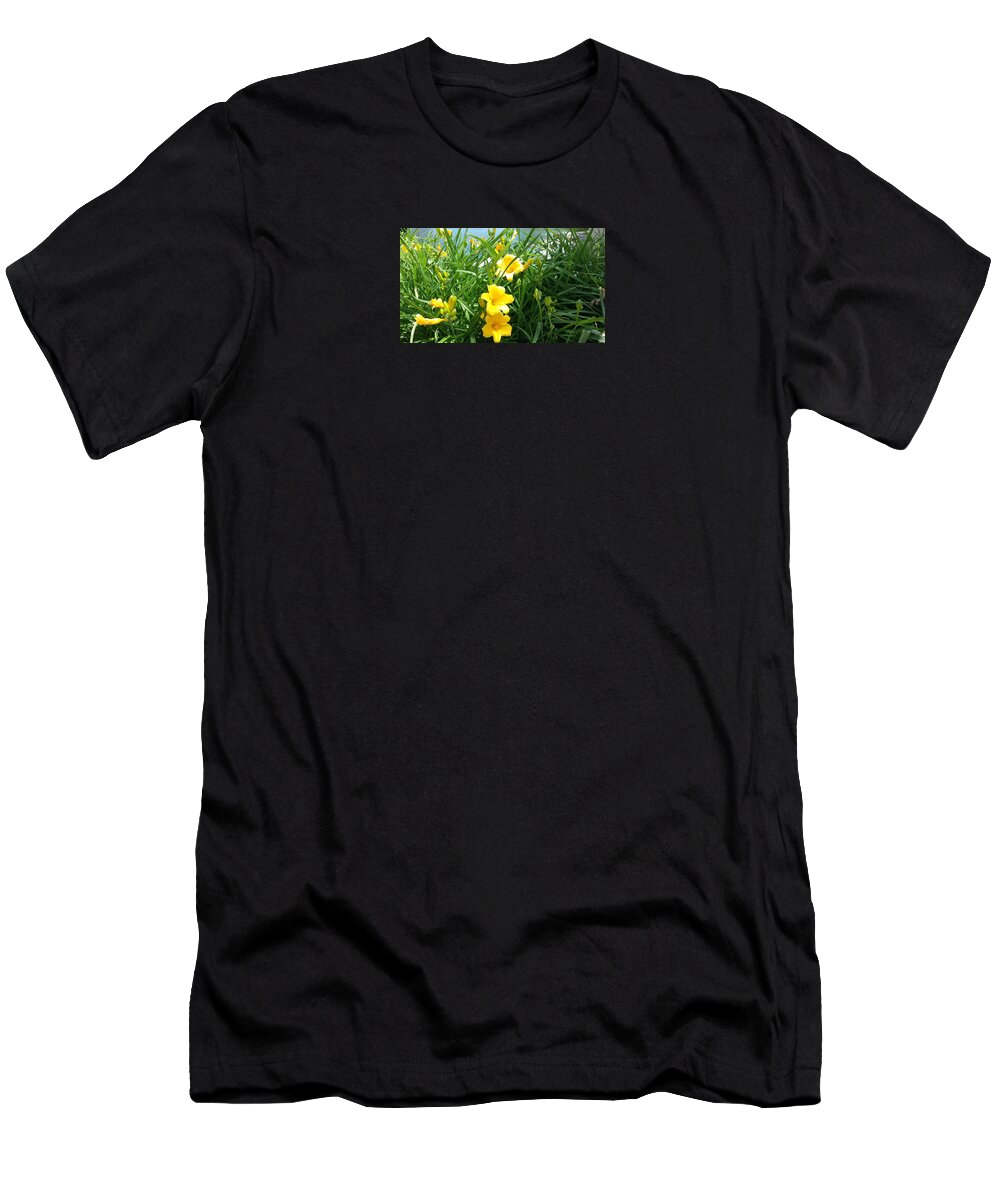 Blue T-Shirt featuring the photograph Three Yellow Flowers by Brian Williams