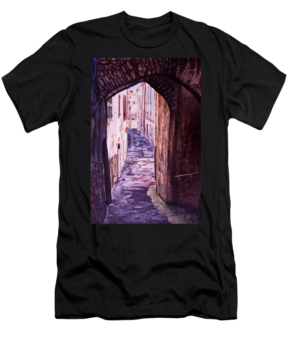 History T-Shirt featuring the painting Through the Archway by Michelangelo Rossi