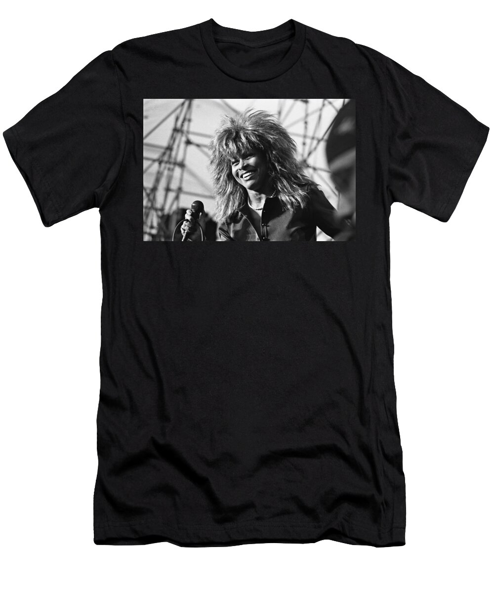 1980s T-Shirt featuring the photograph Tina Turner at the R.D.S. by Irishphotoarchive