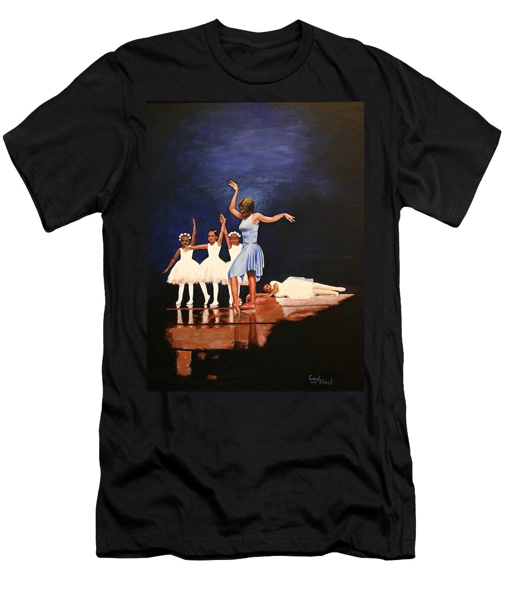 Human Subject T-Shirt featuring the painting Toe Dancer by Carol Neal-Chicago