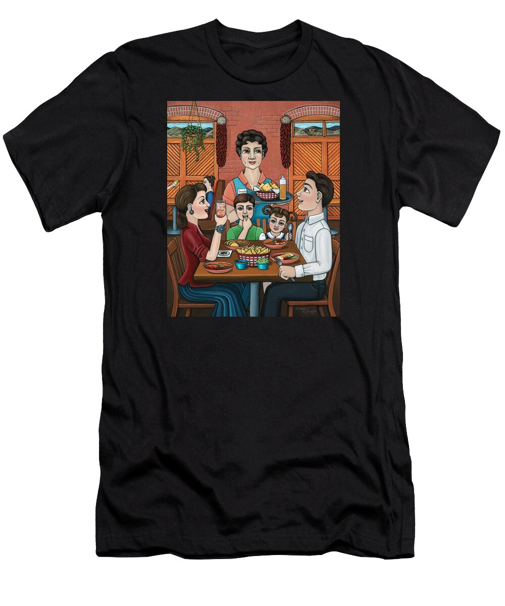 Tomasitas T-Shirt featuring the painting Tomasitas Restaurant by Victoria De Almeida
