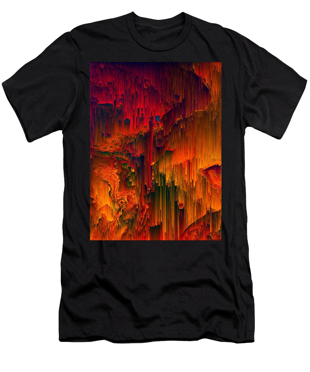 Glitch T-Shirt featuring the digital art Toxic Rain by Jennifer Walsh