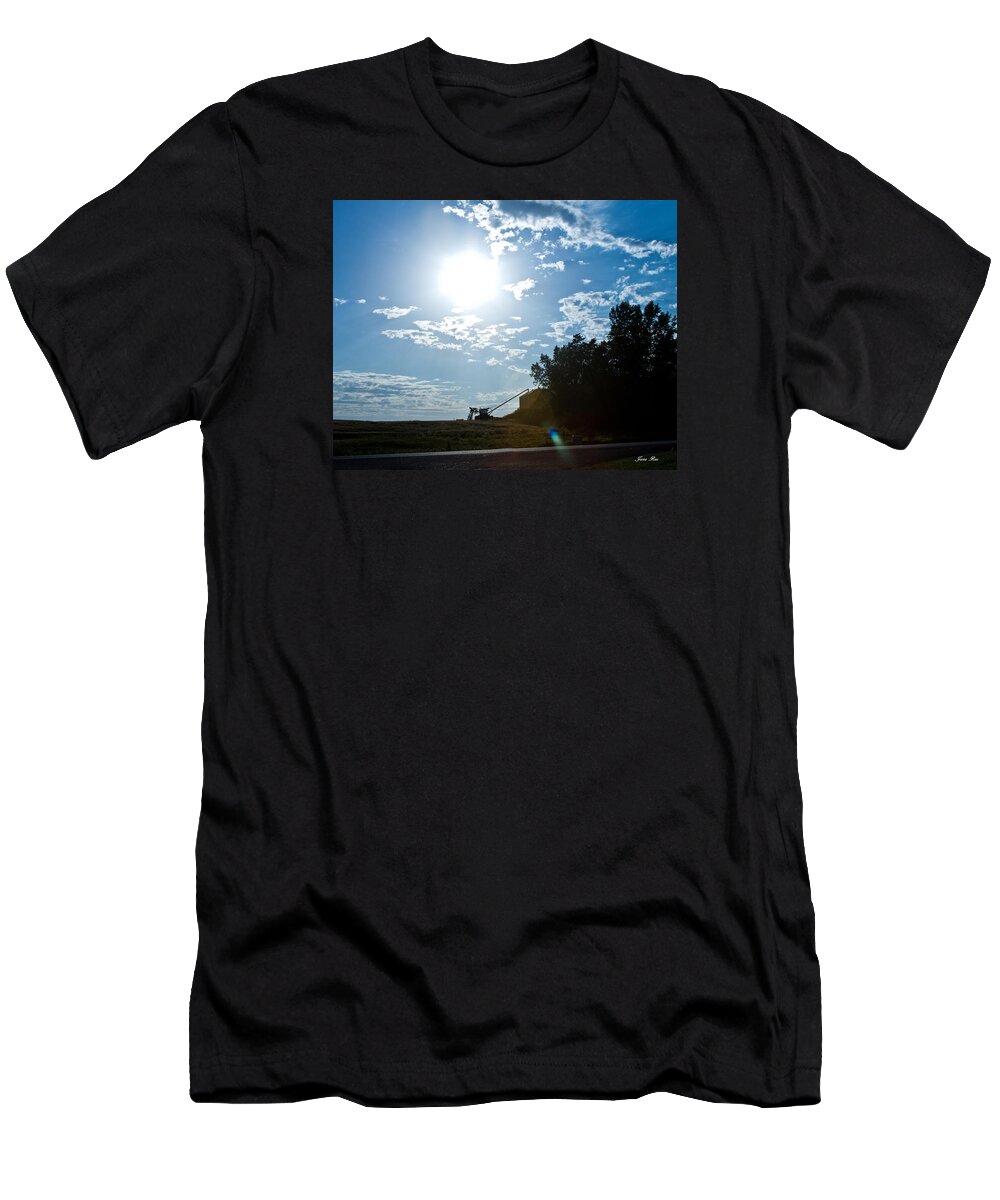Tractor T-Shirt featuring the photograph Tractor in silhouette by Jana Rosenkranz