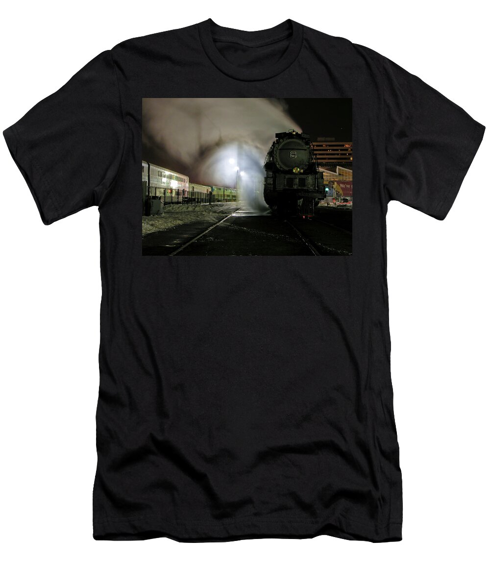 Kansas City Union Train Station T-Shirt featuring the photograph Trains old and new by Tim Mulina
