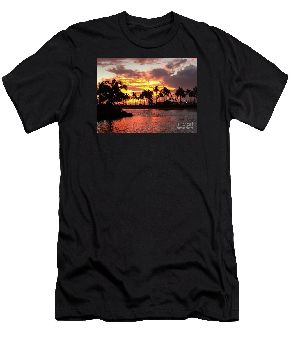 Sunset T-Shirt featuring the photograph Tropical Sunset by Kimberly Blom-Roemer
