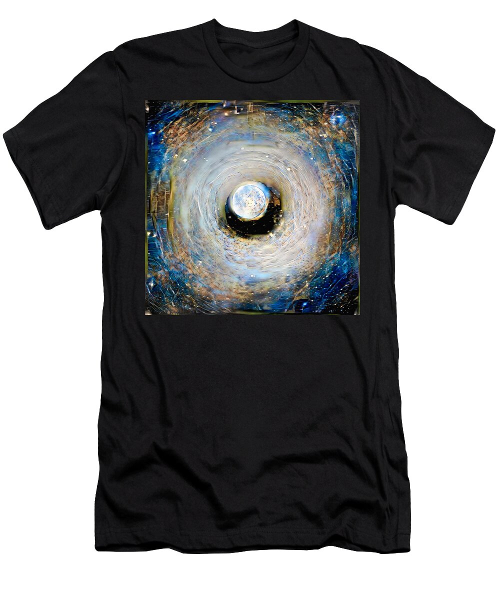 Canvas T-Shirt featuring the digital art Tunnel to the Moon by Bruce Rolff