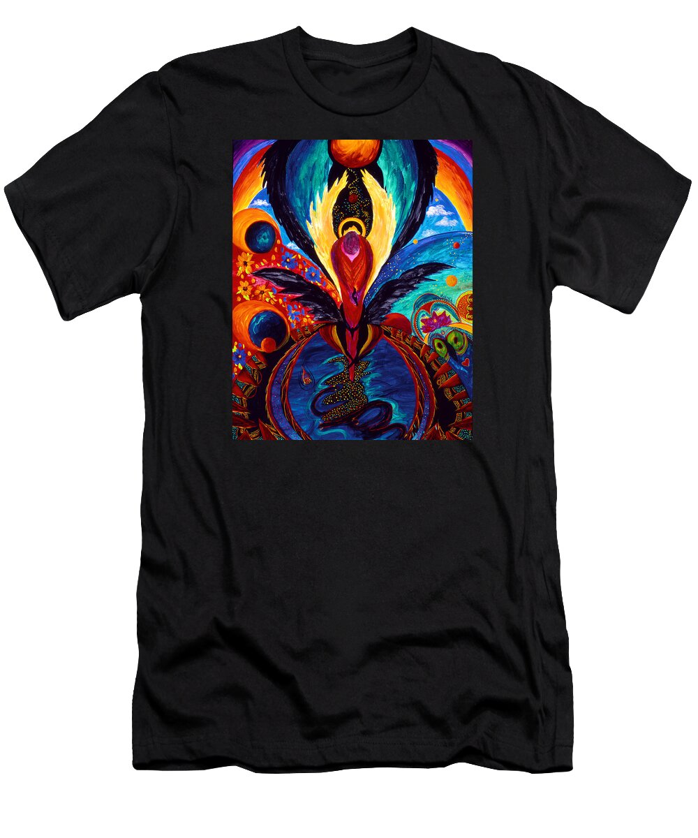 Abstract T-Shirt featuring the painting Captive Angel by Marina Petro