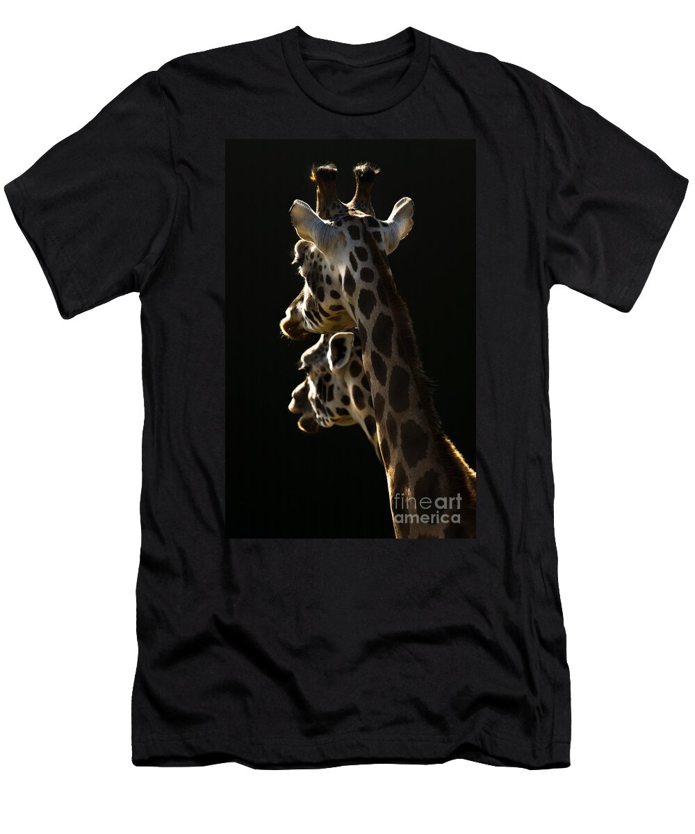 Giraffe T-Shirt featuring the photograph Two Headed Giraffe by Ang El