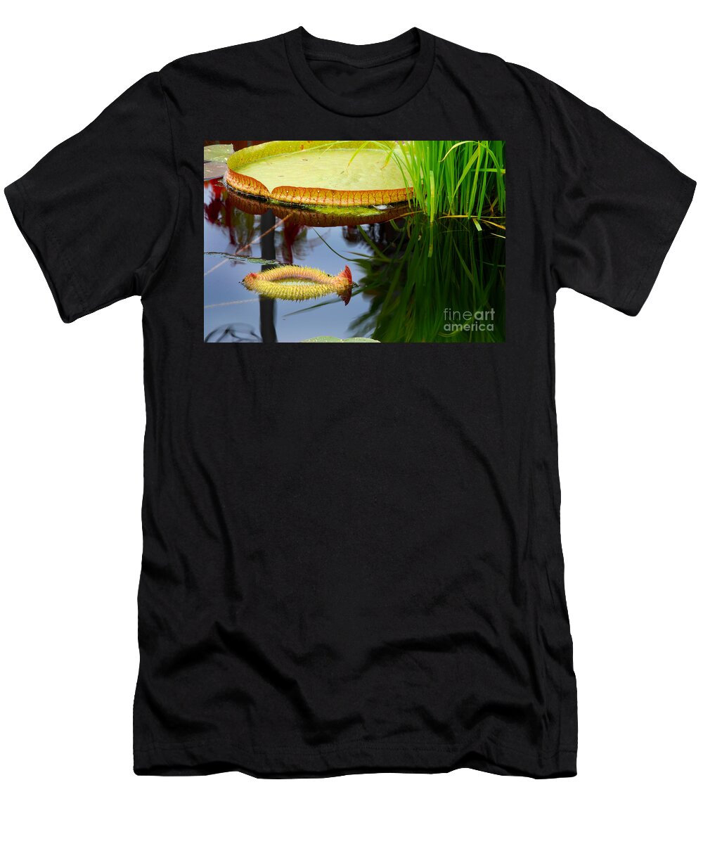 Water T-Shirt featuring the photograph Two Victoria Water Lilypads by Nancy Mueller