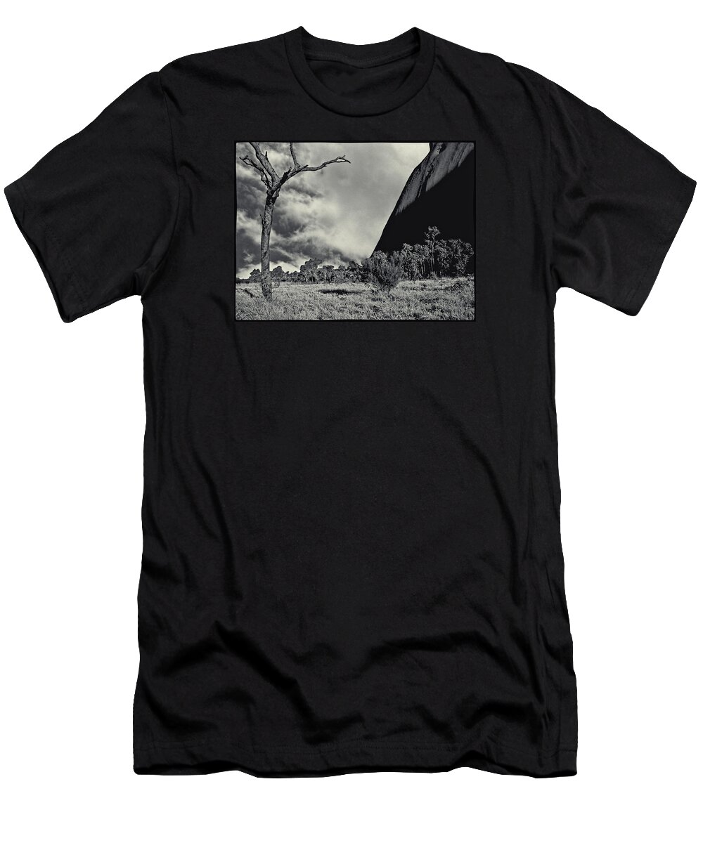 Uluru T-Shirt featuring the photograph Uluru aka Ayers Rock with Dead Tree by Roger Passman