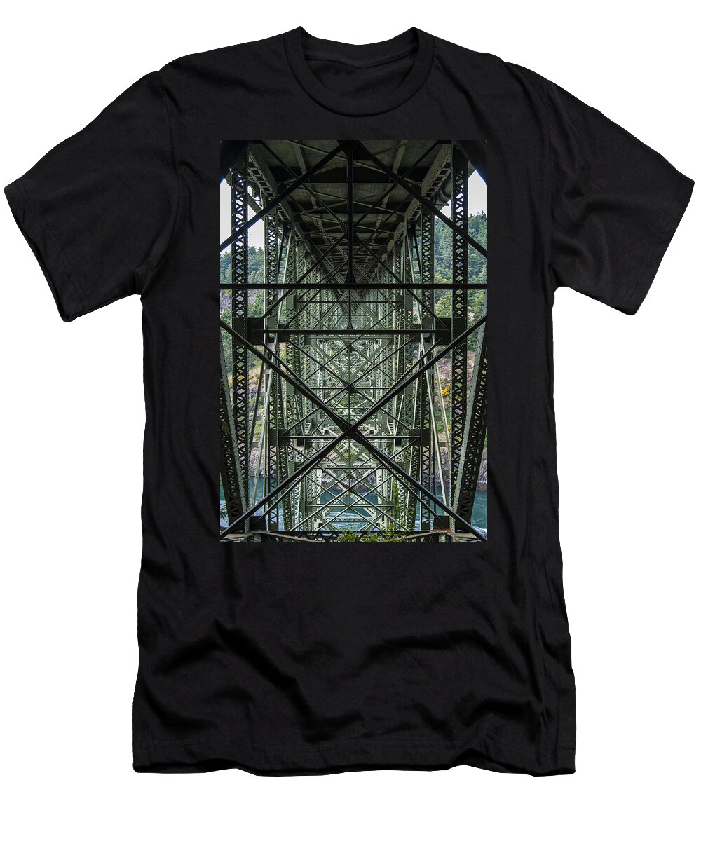 Metal T-Shirt featuring the photograph Under Deception Pass Bridge by Pelo Blanco Photo