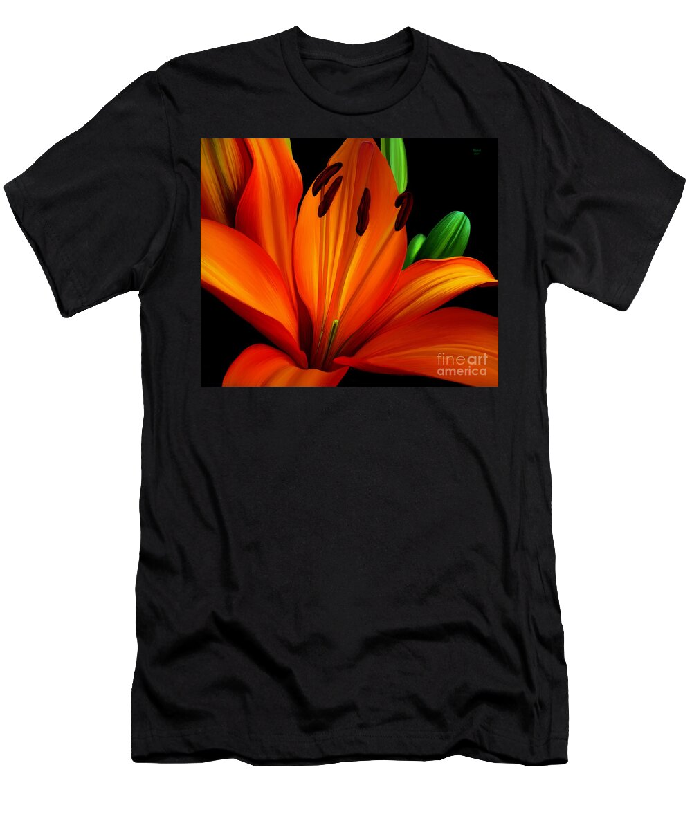 Tropical Flower T-Shirt featuring the digital art Underglo by Rand Herron