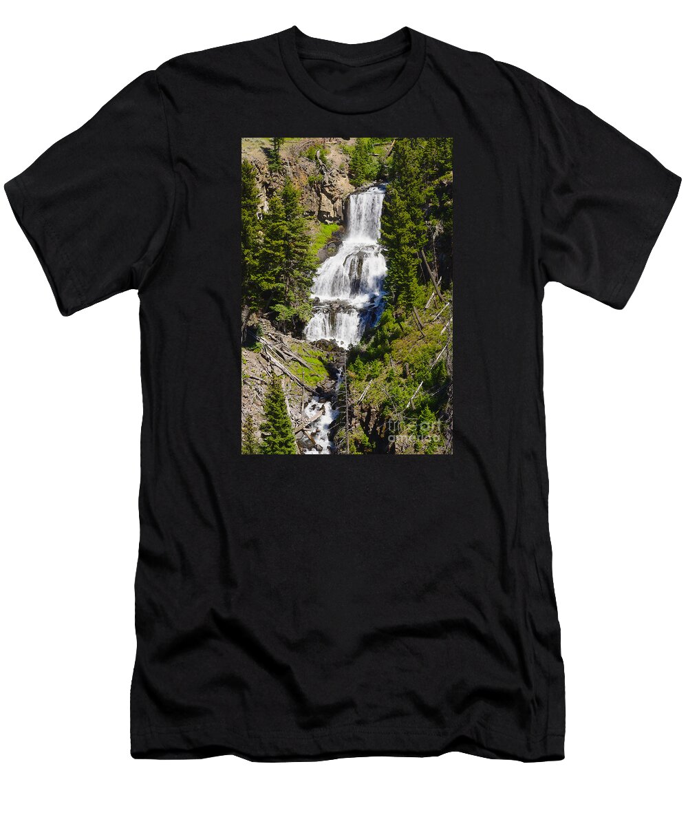 Yellowstone T-Shirt featuring the photograph Undine Falls Yellowstone by Jennifer White
