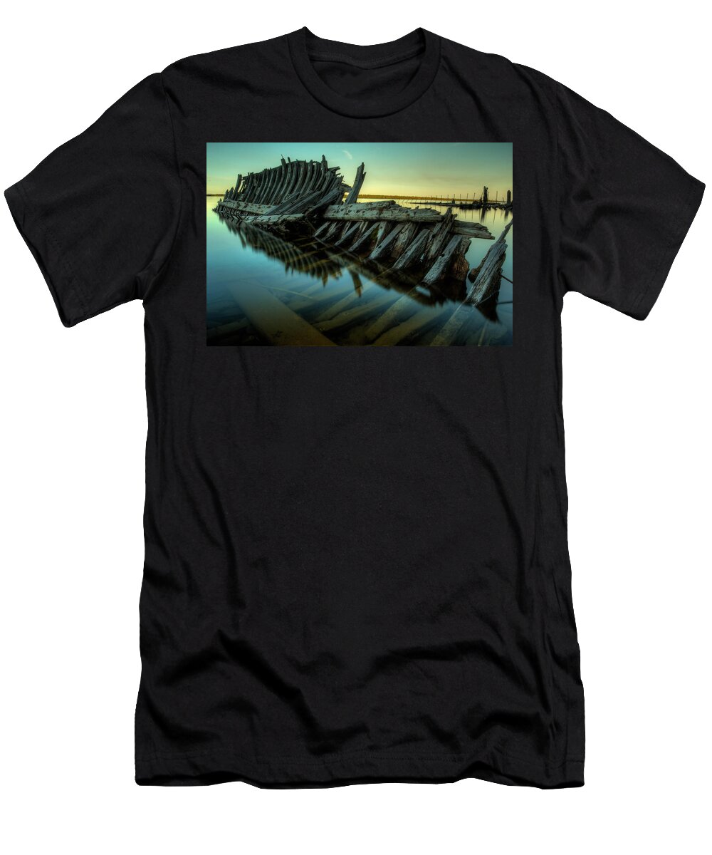 Boat T-Shirt featuring the photograph Unknown Shipwreck by Jakub Sisak
