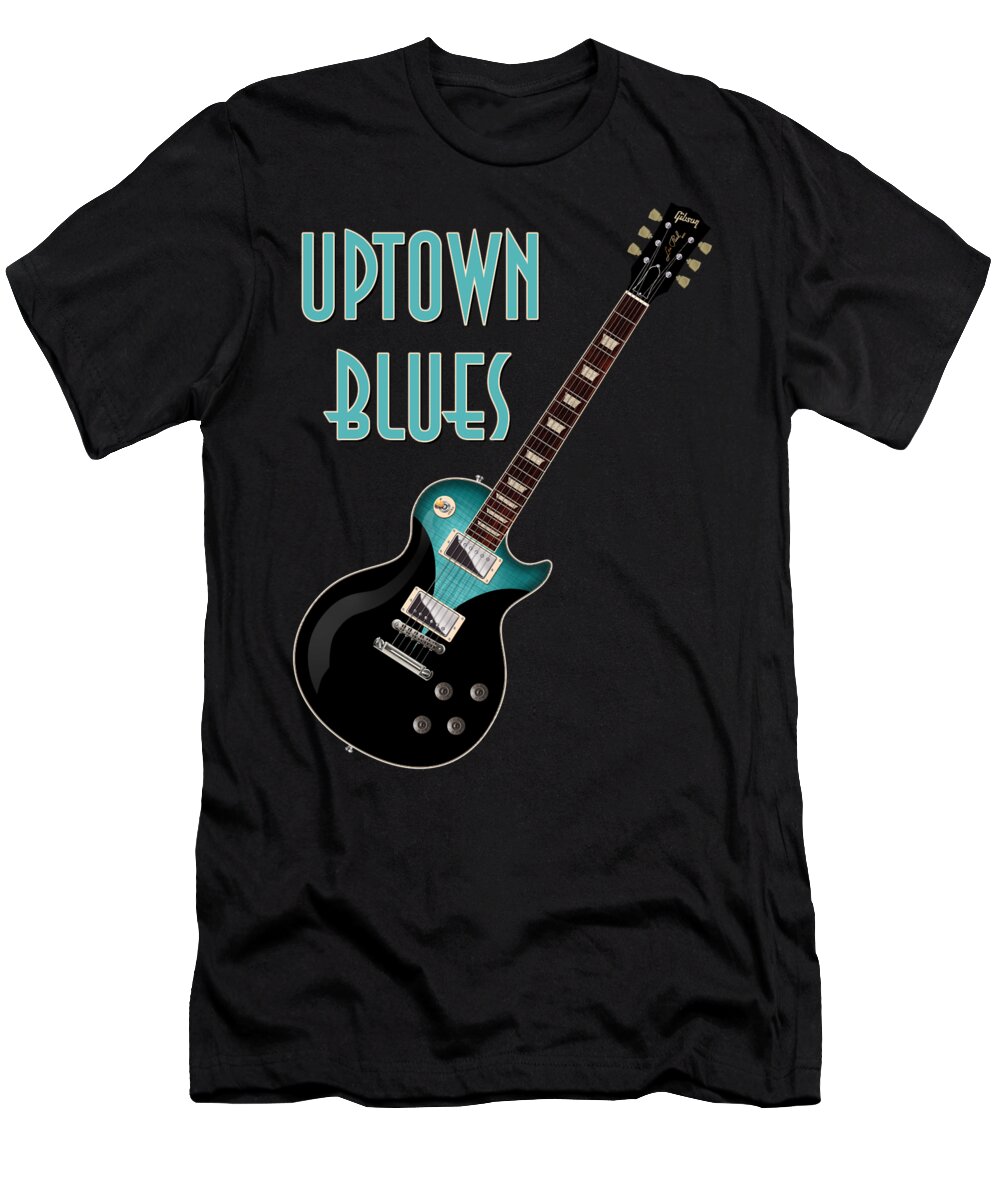 Les Paul T-Shirt featuring the digital art Uptown Blues T-Shirt by WB Johnston