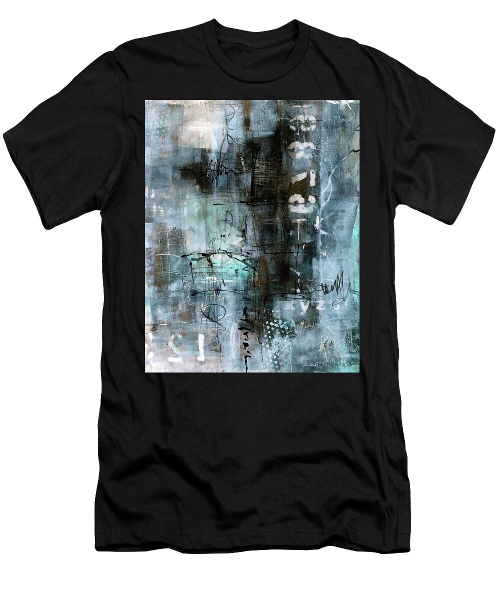 Urban Art T-Shirt featuring the painting Blue Graffiti by Patricia Lintner