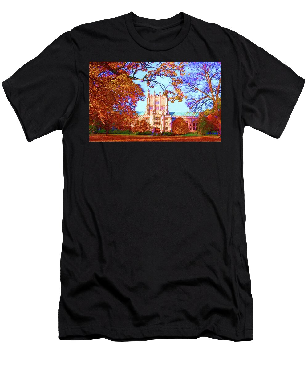 Vassar College T-Shirt featuring the painting Vassar College by DJ Fessenden