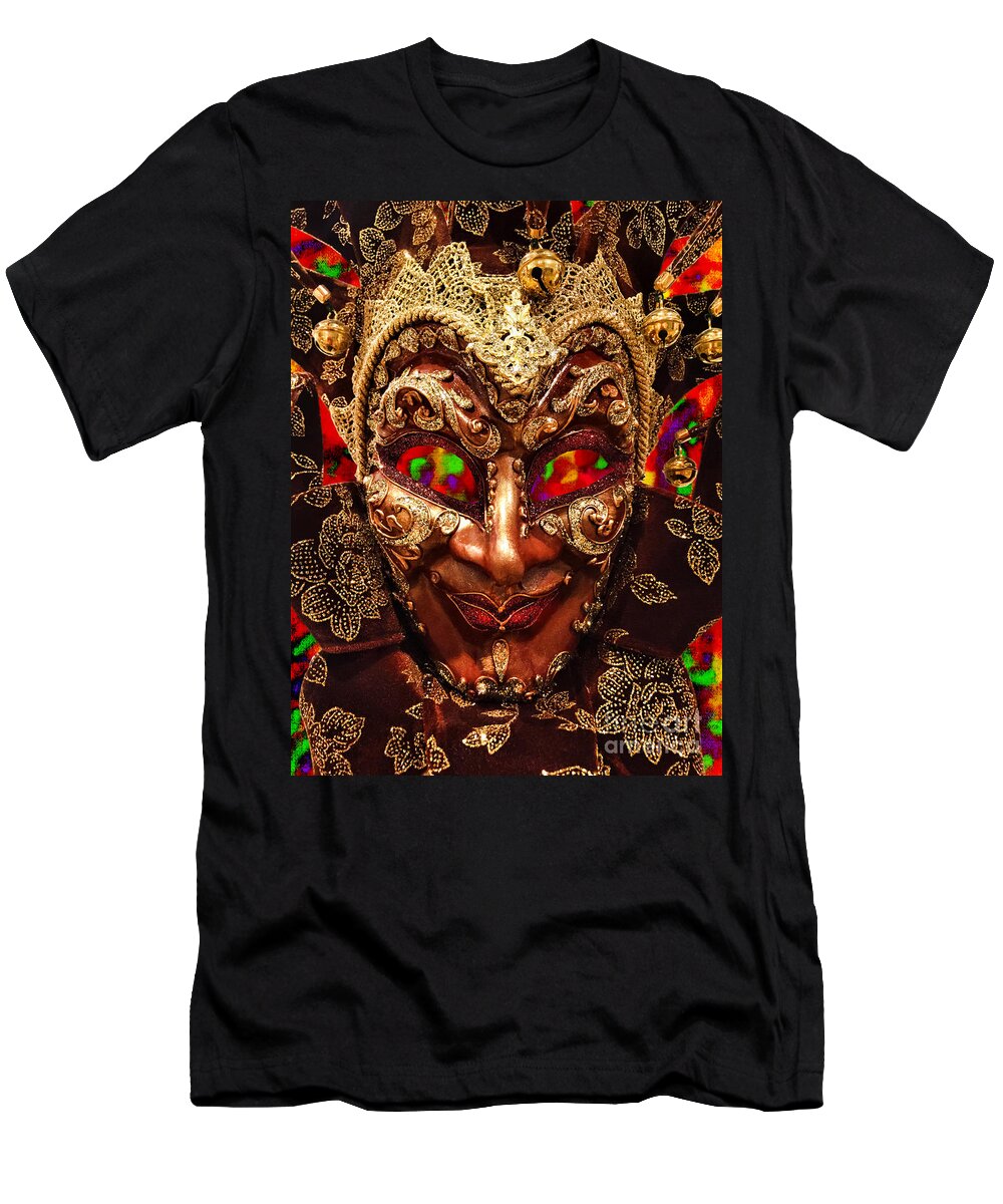 Venetian Mask T-Shirt featuring the photograph Venetian Mask by Kasia Bitner