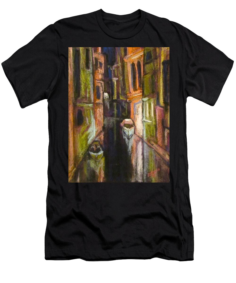 Venice T-Shirt featuring the painting Venice at Night by Barbara O'Toole