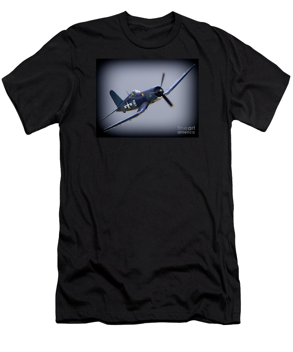 Transportation T-Shirt featuring the photograph VF-84 Jolly Rogers' Corsair No.8 by Gus McCrea