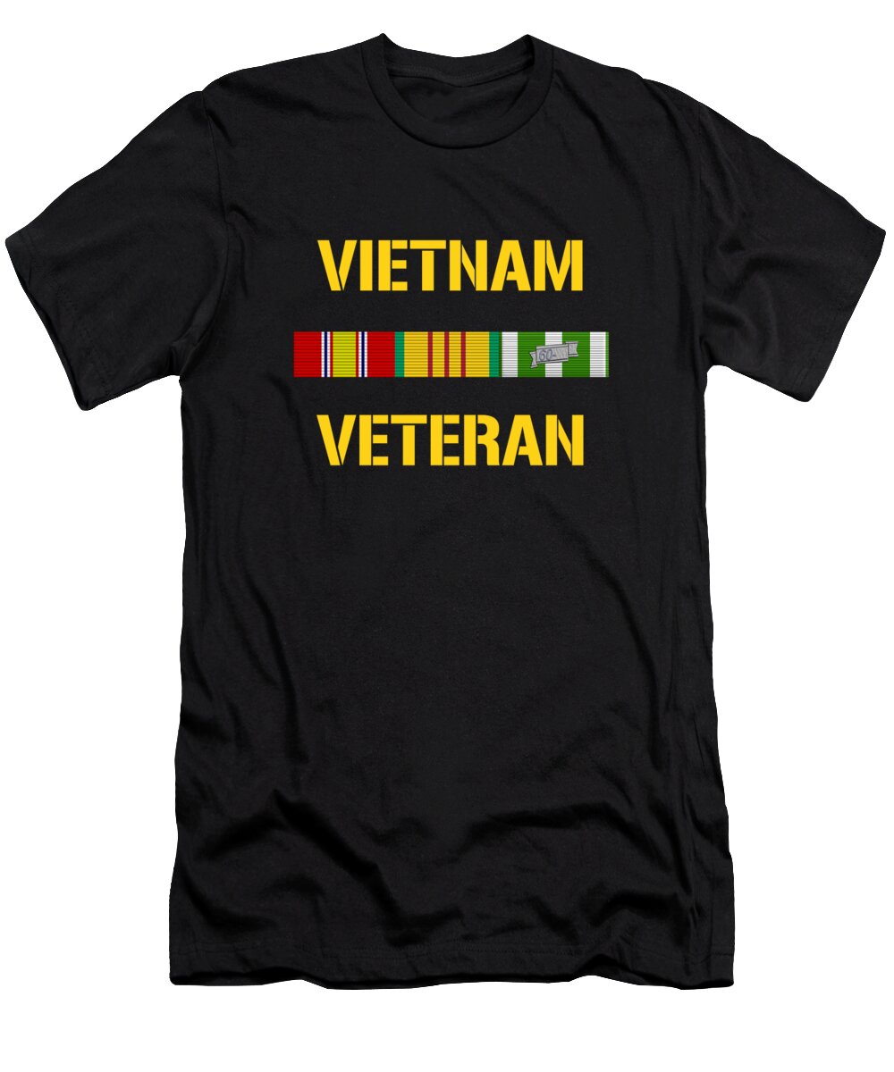 Vietnam Veteran T-Shirt featuring the digital art Vietnam Veteran Ribbon Bar by War Is Hell Store