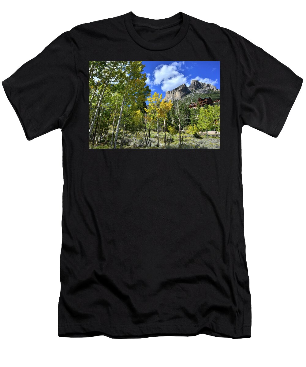 Humboldt-toiyabe National Forest T-Shirt featuring the photograph Village Beneath Mt. Charleston by Ray Mathis