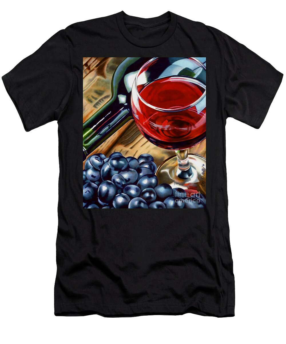 Wine T-Shirt featuring the drawing Vino 2 by Cory Still