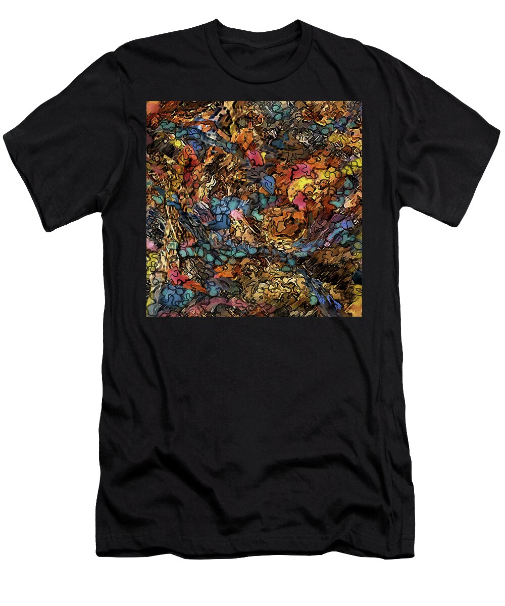 Autumn Colors T-Shirt featuring the digital art Volcanic Flow by Jean Batzell Fitzgerald