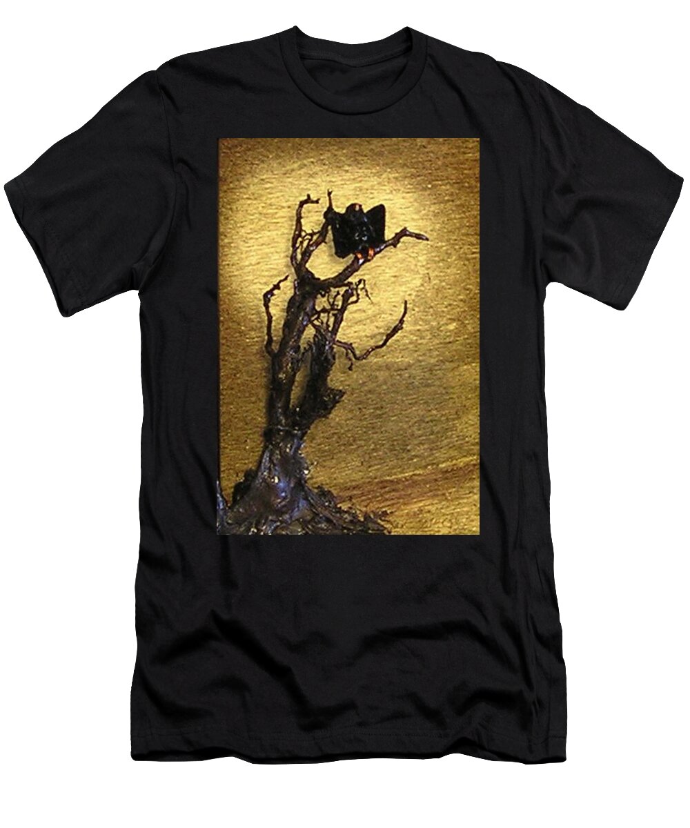 Vulture T-Shirt featuring the mixed media Vulture with Textured Sun by Roger Swezey