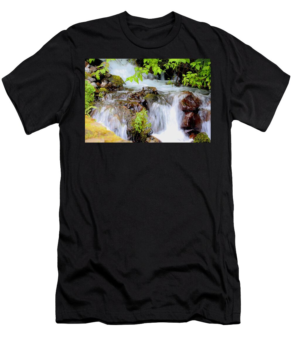 Waterfall T-Shirt featuring the photograph Wahkeena by Sheila Ping